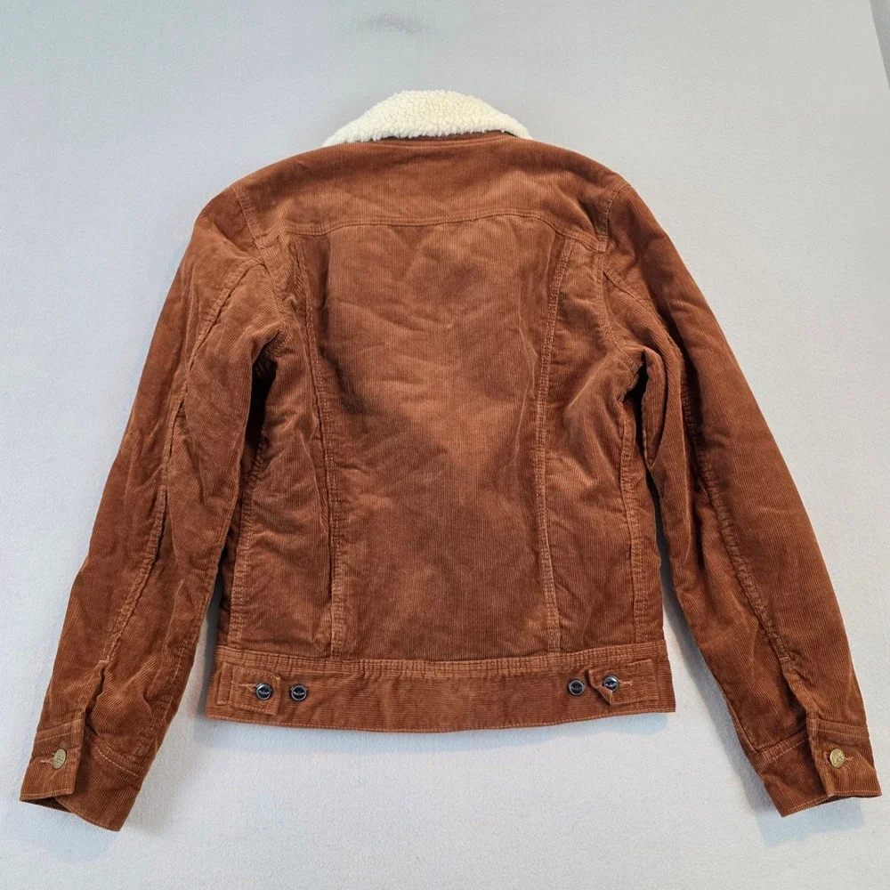 Lee Storm Rider Sanforized Mens Corduroy Sherpa Lined Trucker Jacket Vintage Sm